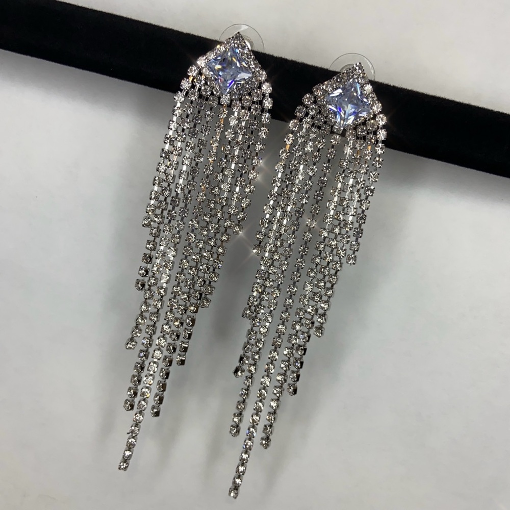 Embellished Statement Drop Earrings